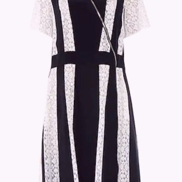 Stella McCartney dress with Lace panels black and white size 10 - Picture 5 of 16
